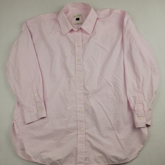 Universal Thread Tops - Universal Thread Womens Pink Oversized Fit Cotton Button Down Shirt Size L